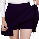Women's Stretchable Pencil Midi Skirt, Cotton Blend Knee Length Pencil Skirt with Elasticated Waist Belt
